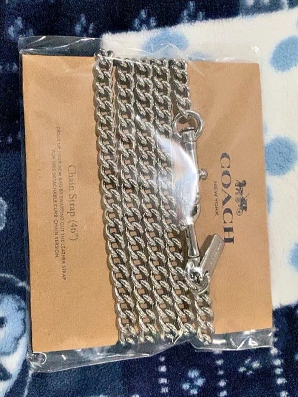 Coach Chain Strap (46") ) Silver